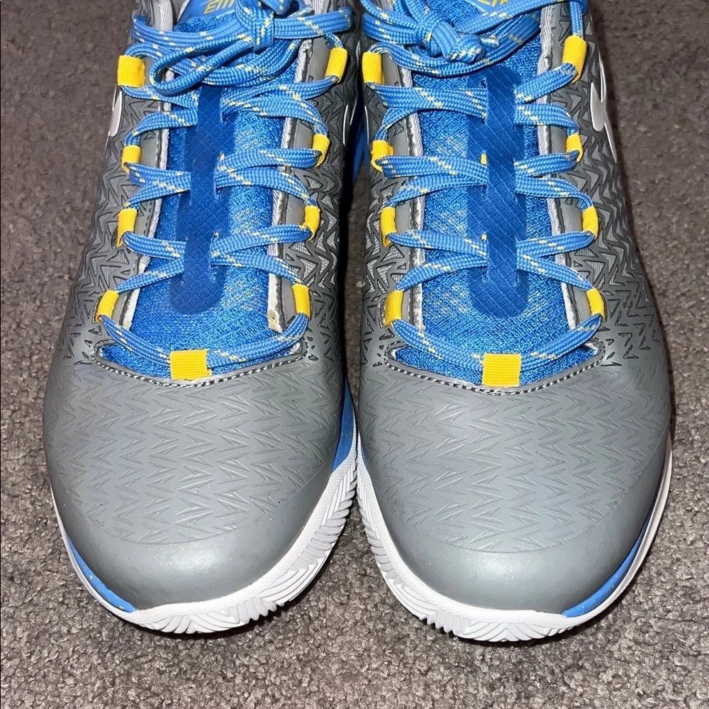 Under Armour Blue and Gray Sneakers with Yellow Accents - Picture 7 of 8